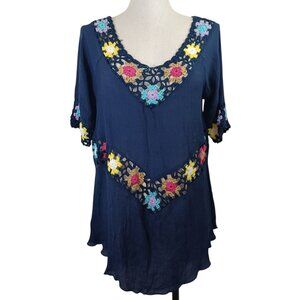 Rain Crochet Dress Casual Lounge or Swim Cover‎ Up Womens Large